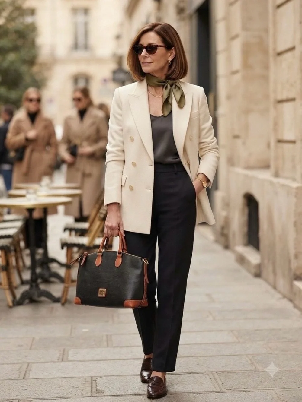 Dooney & Bourke Black Duffel with Brown Leather Trim